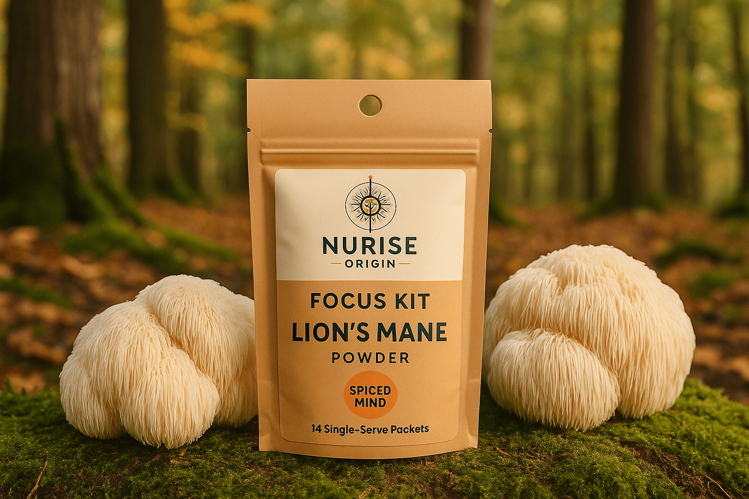 Lion's Mane mushroom hero background